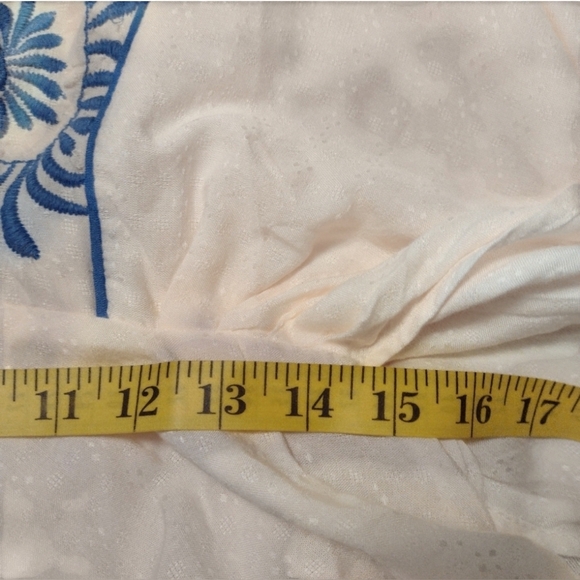 Band of the Free- Retro Boho Ecru Pheasant Blouse Embroidery- NWT- medium - Picture 4 of 13